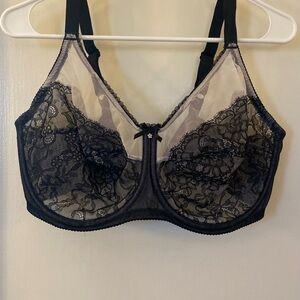 WACOAL • Retro Chic • Full Figure Bra • Underwire • Lace  • Size 40DDD • EUC